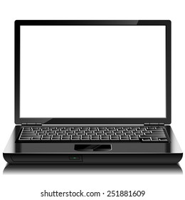 Modern Black Shiny Laptop Blank Screen Stock Illustration 251881609 ...