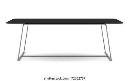 Modern Black Table Isolated On White Background