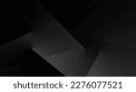 Modern black white abstract background. Minimal. Gradient. Dark grey banner with geometric shapes, lines, stripes, triangles. Design. Futuristic. Cut paper or metal effect. Origami, mosaic, geometry.