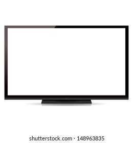 Modern Blank Flat Screen Tv Isolated On White Background