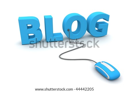 modern blue computer mouse connected to the blue word News