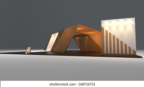 Modern Booth Exhibition Design, 3d Render