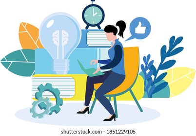 Vector Illustration Creative Business Team Successful Stock Vector ...