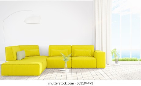 Modern bright interior . 3D rendering - Shutterstock ID 583194493