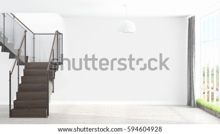 Similar – Image, Stock Photo Bright stairway interior with minimalist design