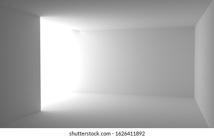 Empty Room Interior White Background 3d Stock Illustration 1425436961 