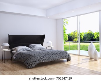 Modern bright interiors. 3D rendering