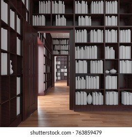 Modern bright interiors. 3D rendering illustration