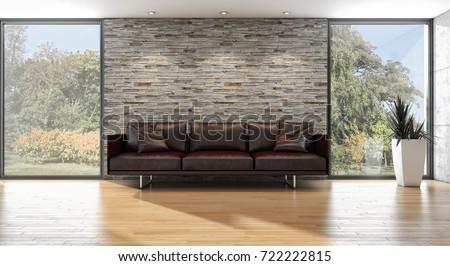 Modern bright interiors. 3D rendering illustration
