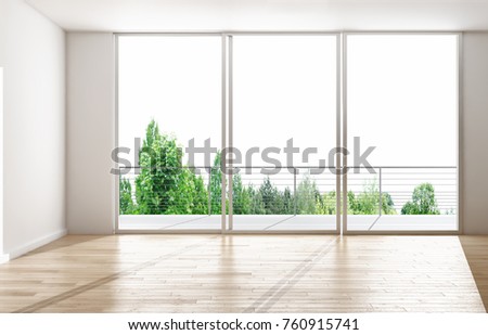 Modern bright interiors. 3D rendering illustration