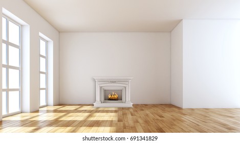 Modern bright living room, interiors. 3D rendering - Shutterstock ID 691341829