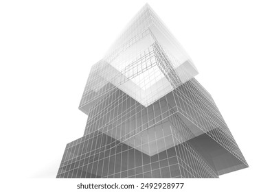 Modern building architectural 3d rendering 3d illustration
