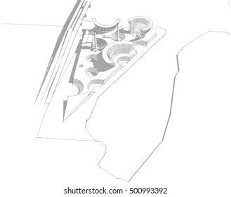 Modern building. Architecture background