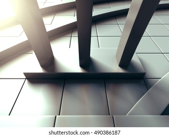 Modern Building Architecture Design Background. 3d Render Illustration