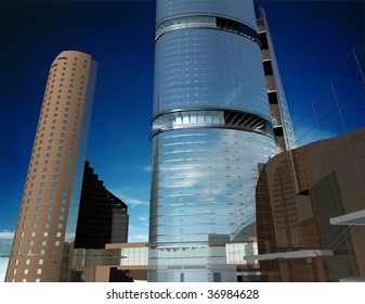 Modern building on a background sky