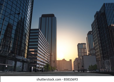 The Modern Buildings Of The City Skyscrapers.