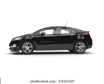 Modern Business Black Car - Side View - 3D Illustration