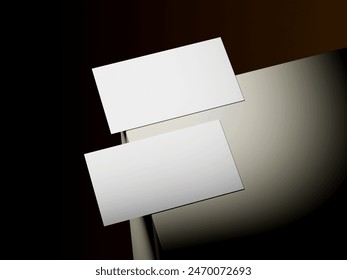 Modern business card mockup template. Mockup design for presentation branding, corporate identity, advertising, personal, stationery, graphic designers presentations. 3d Rendering - Powered by Shutterstock