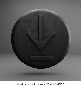 Modern Button With Download And Upload For Concept Design. Black Background. Load. Cloud Technology. Computer Interface. 3D Rendering