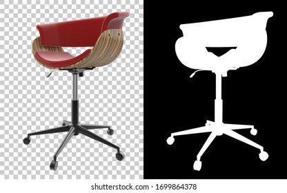 Modern chair isolated on background with mask. 3d rendering - illustration