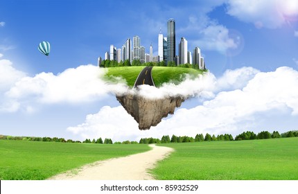 Modern city, ecological concept