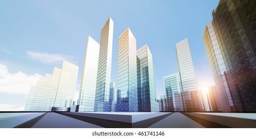 Modern City Project 3d Rendering Stock Illustration 461741146 ...