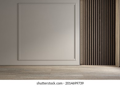 Modern Classic Empty Interior Blank Wall. 3d Render Illustration Mockup.