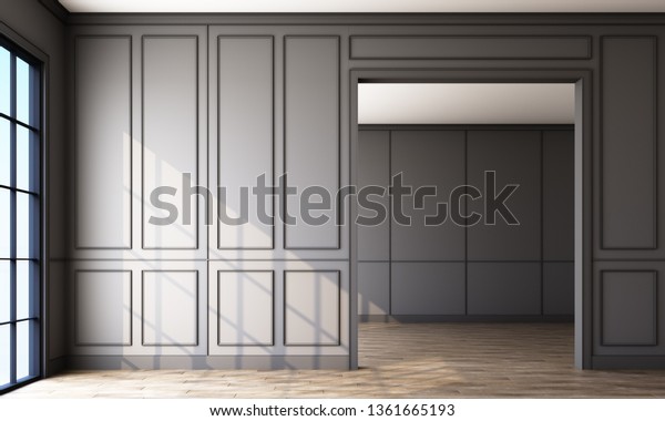 Modern Classic Grey Empty Interior Space Stock Illustration 1361665193