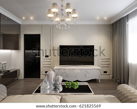 modern classic new traditional living room stock illustration