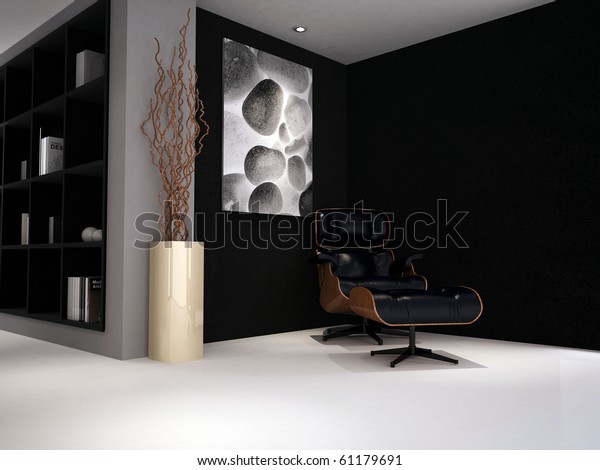 Modern Classic Reading Chair Study Lounge Stock Illustration