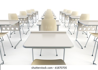 Modern Classroom. Isolated 3d Render