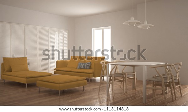 Modern Clean Living Room Sliding Door Stockillustration