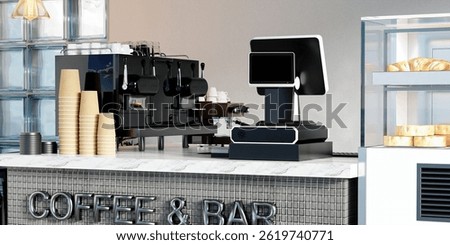 A modern coffee bar setup showcasing sleek equipment and comfortable seating, perfect for meeting friends.