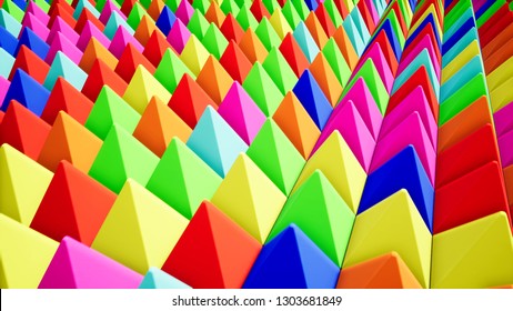 Modern colored pyramids, great design for any purposes. Technology pattern. Green abstract background. Abstract triangle. 3d render - Shutterstock ID 1303681849