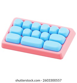 Modern computer keyboard with wireless connection icon illustration. Concept of wireless computer device 3d render illustration image