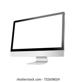 Modern computer realistic monitor isolated on white background. 