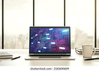 Modern Computer Screen Abstract Creative Coding Stock Illustration ...