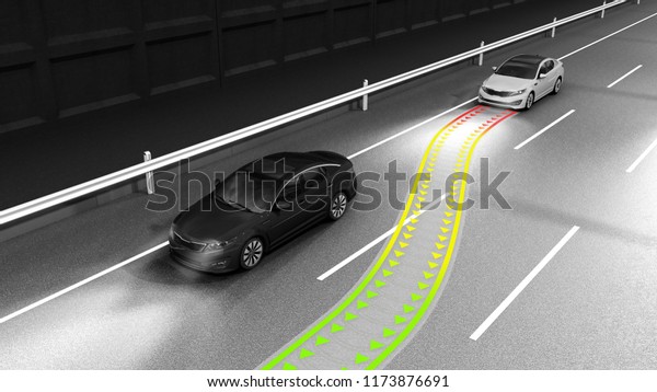 modern concept of a safe car Collision monitoring\
system 3d render\
image