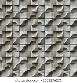 Modern concrete 3D wall pattern with abstract flowing design

