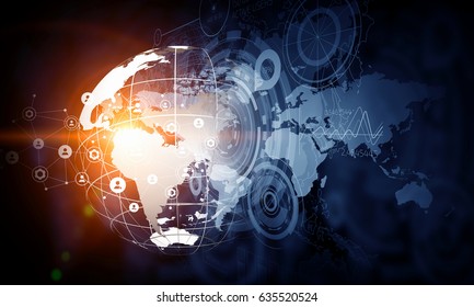 Modern connection technologies background - Shutterstock ID 635520524