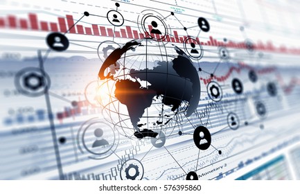 Modern connection technologies background . Mixed media