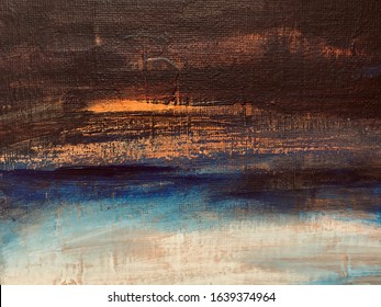 Modern Dark Abstract Painting.Landscape Art