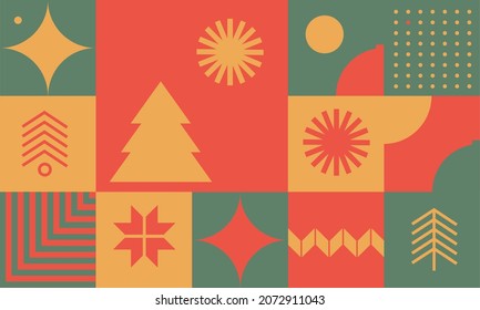 Modern Decorative Abstract Three Color Christmass Pattern