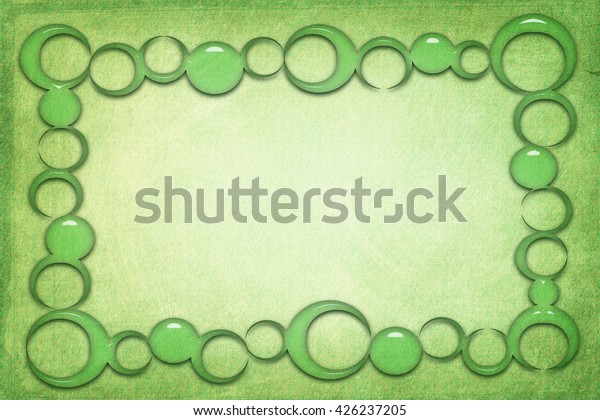 A modern decorative\
transparent green glass frame with a textured background. Green and\
yellow colors