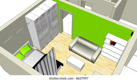 Modern Design Of A Small Appartment