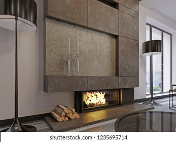 Concrete Fireplace Images Stock Photos Vectors Shutterstock