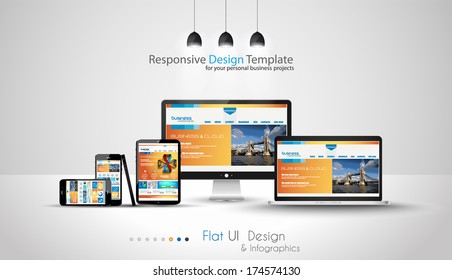 Modern devices mockups fpr your business projects. webtemplates included.