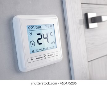 Modern Digital Programmable Thermostat - 3d Render