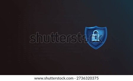 A modern digital security shield featuring a padlock icon, symbolizing data protection and cybersecurity in the digital age.