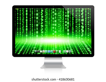 Modern digital silver and black computer on white background '3D rendering'